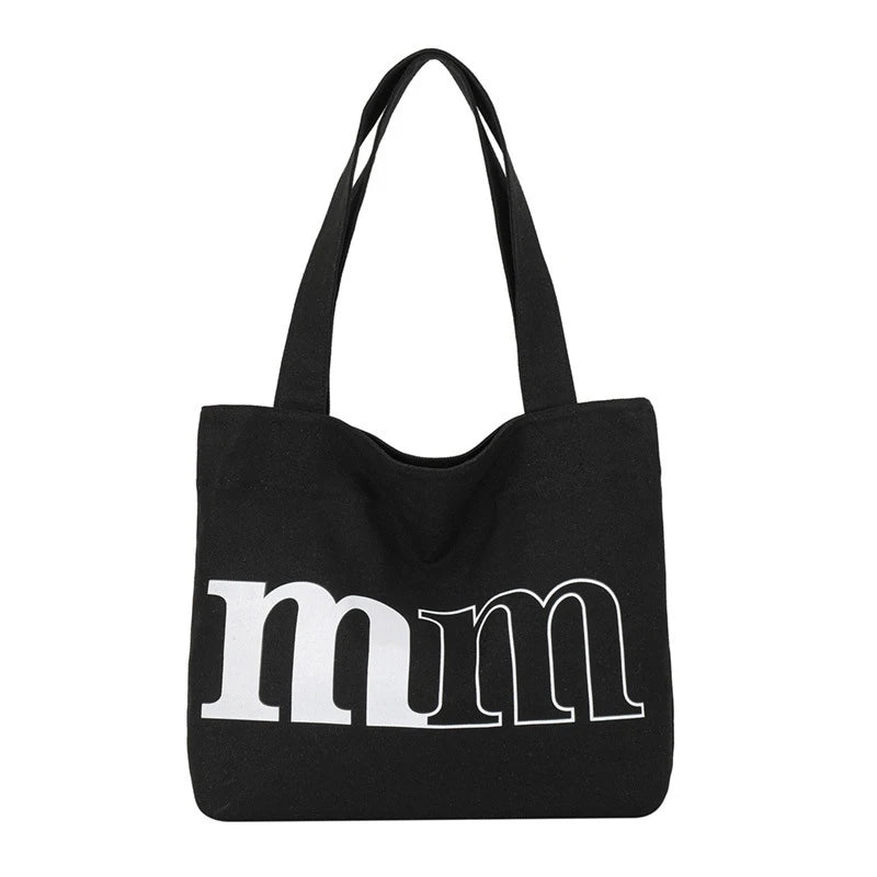 Women's Canvas Letter Shoulder Bag – Large Capacity Tote