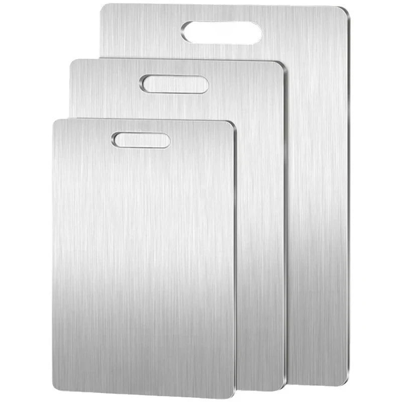 3-Piece Stainless Steel Cutting Board Set – Double-Sided Stainless Steel Cutting Board Nixie