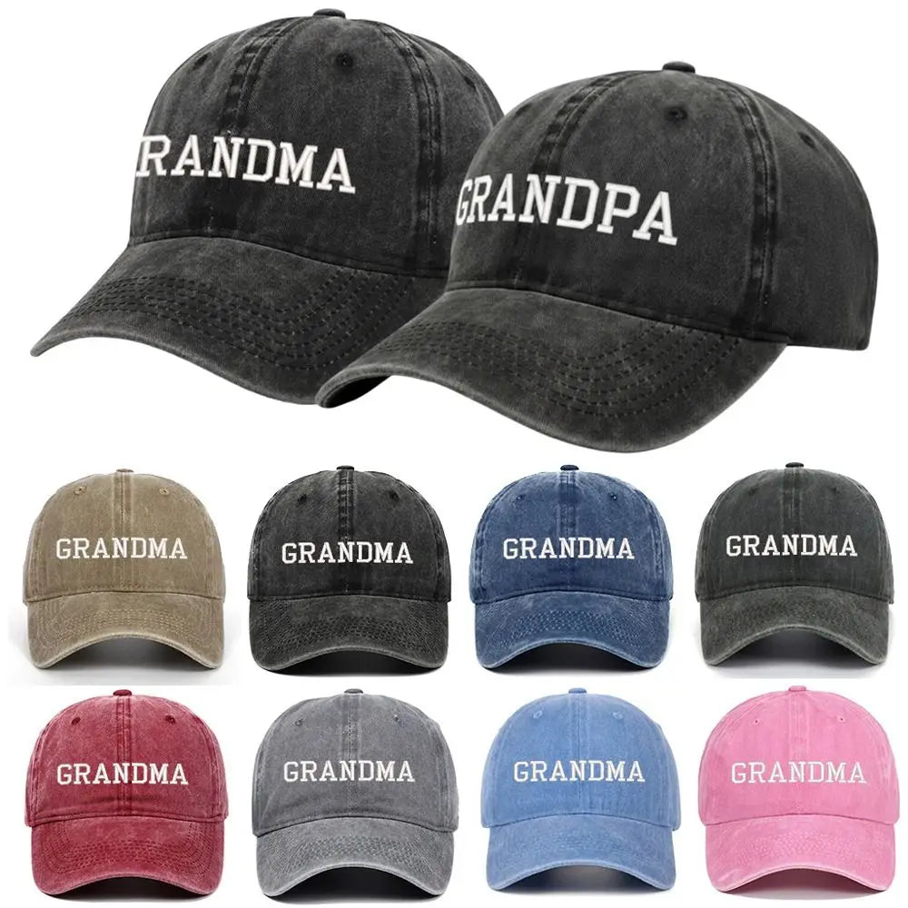 Grandpa Grandma Embroidered Baseball Cap – Vintage Cotton Hat Embroidered Baseball Cap Nixie