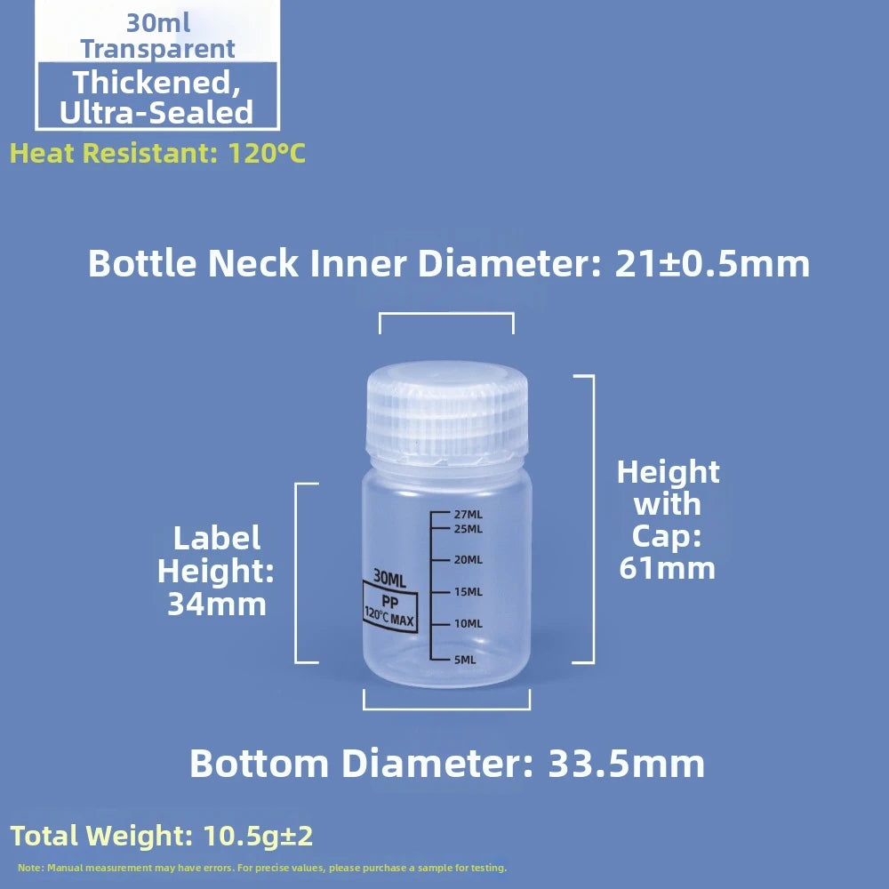 Wide Mouth Transparent Reagent Bottle 30–1000ml | Lab & Home Reagent Storage Bottle Nixie