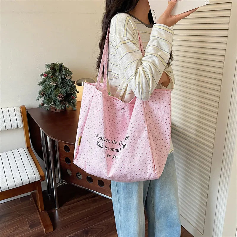 Floral Canvas Tote Bag – Large Women's Commuter Handbag Canvas Tote Bag Nixie