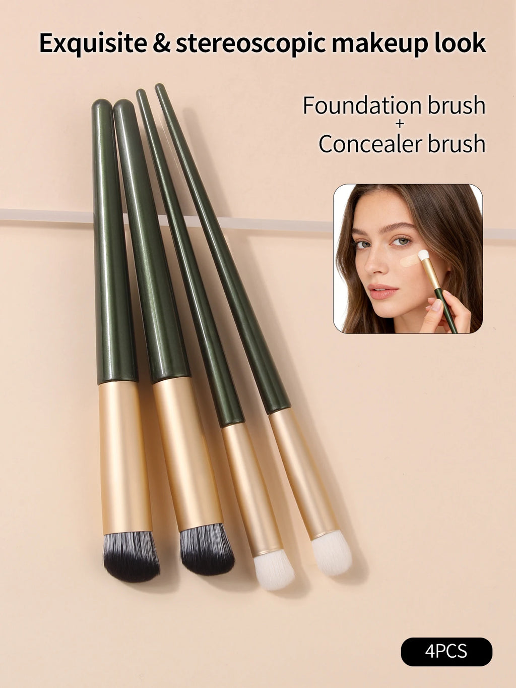 Nixie 4-Piece Makeup Brush Set – Contour & Concealer Brushes Makeup Brush Set Nixie