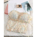 Women's Shiny Sequin Backless Wrap Tank Top | One Size