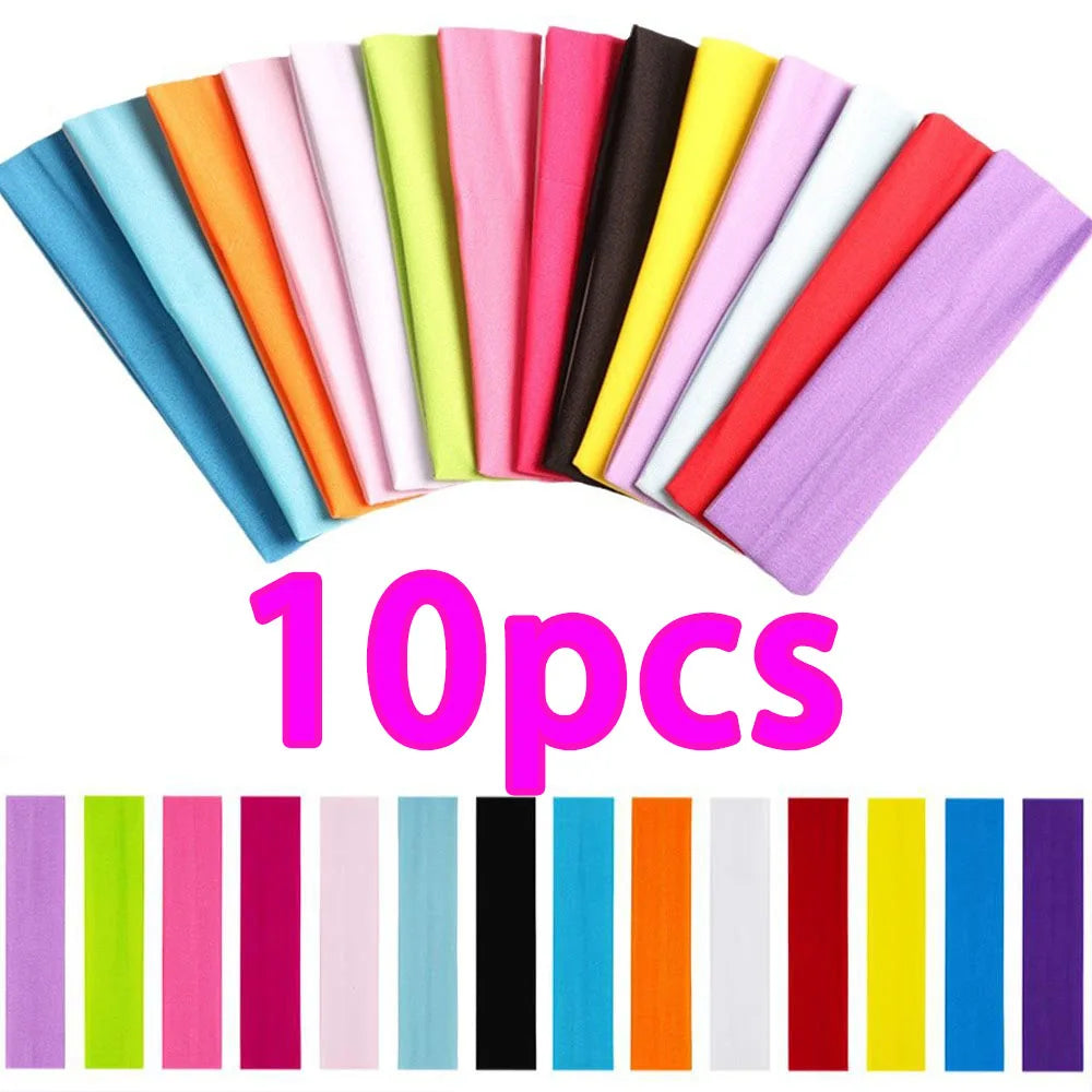 10 Pcs Elastic Headbands for Women – Yoga, Sports & Makeup Elastic Headband Set Nixie