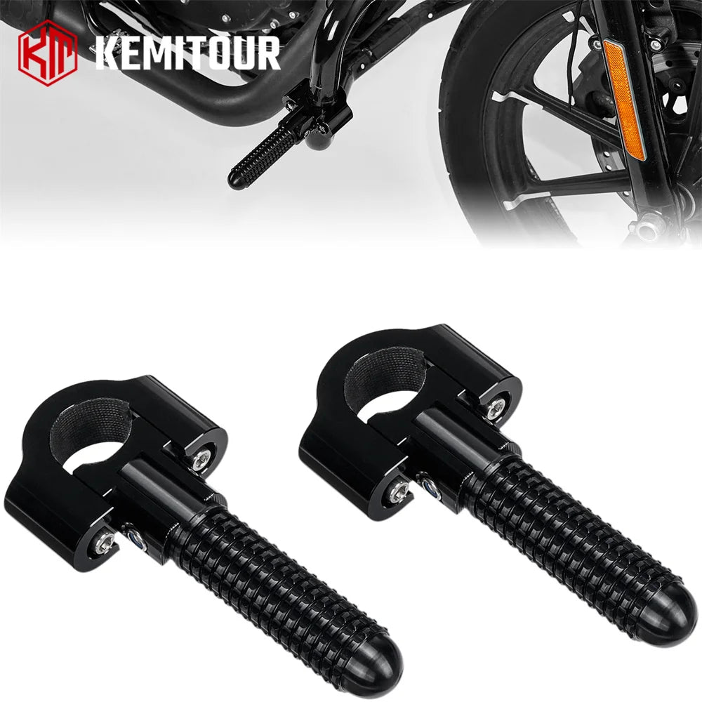 KEMIMOTO Universal Motorcycle Highway Pegs CNC Crash Bar Footpegs Motorcycle Foot Pegs Nixie