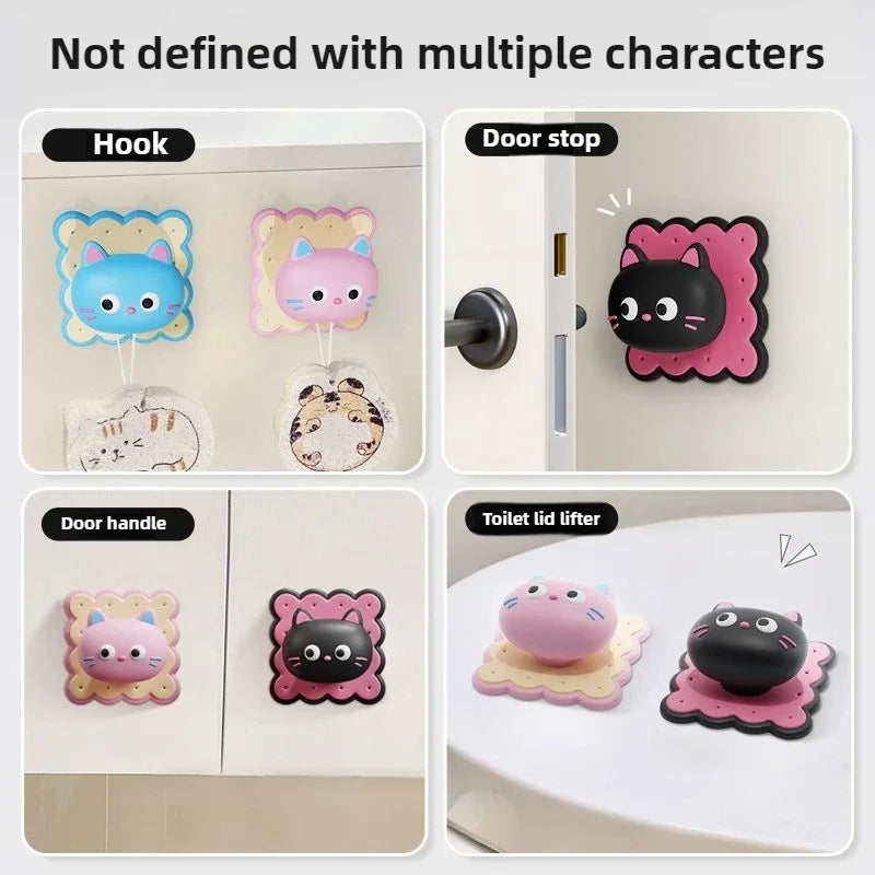 Cute Cat Door Bumper Pad – Quiet, Self-Adhesive Wall Protector