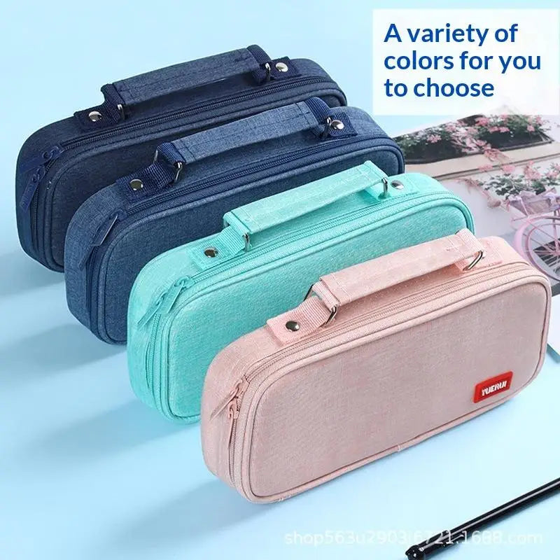 Large Capacity Canvas Pencil Case – Multifunctional Organizer Canvas Pencil Case Nixie