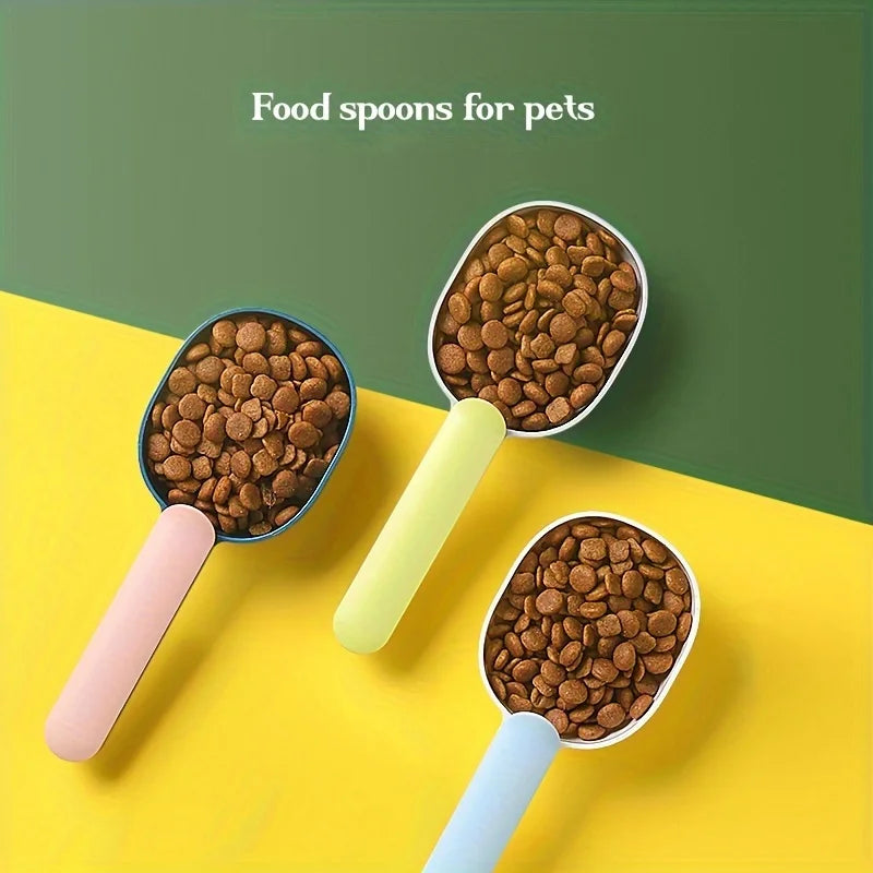 2-in-1 Pet Food Spoon with Seal Clip for Cats, Dogs & Birds Pet Food Scoop Nixie