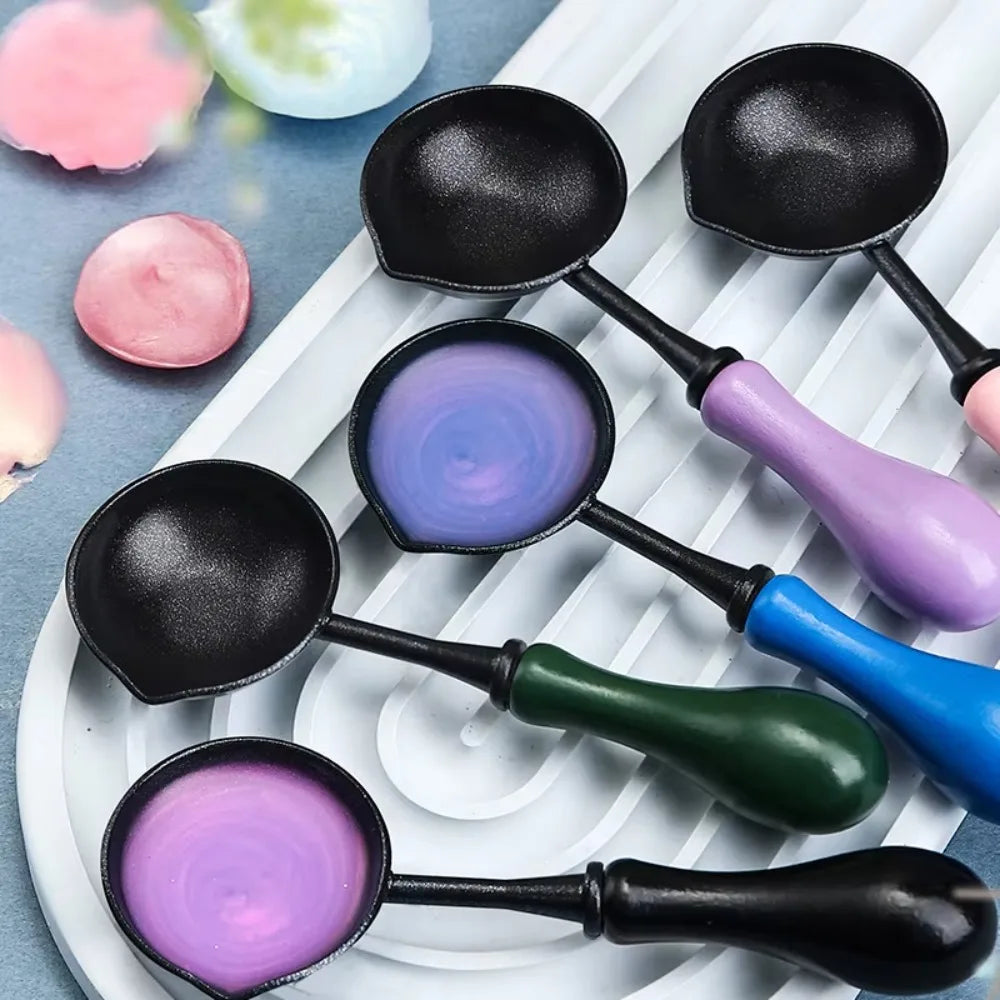 Non-Stick Wax Sealing Spoon – Reusable Wood Handle Tool Wax Sealing Tool Nixie