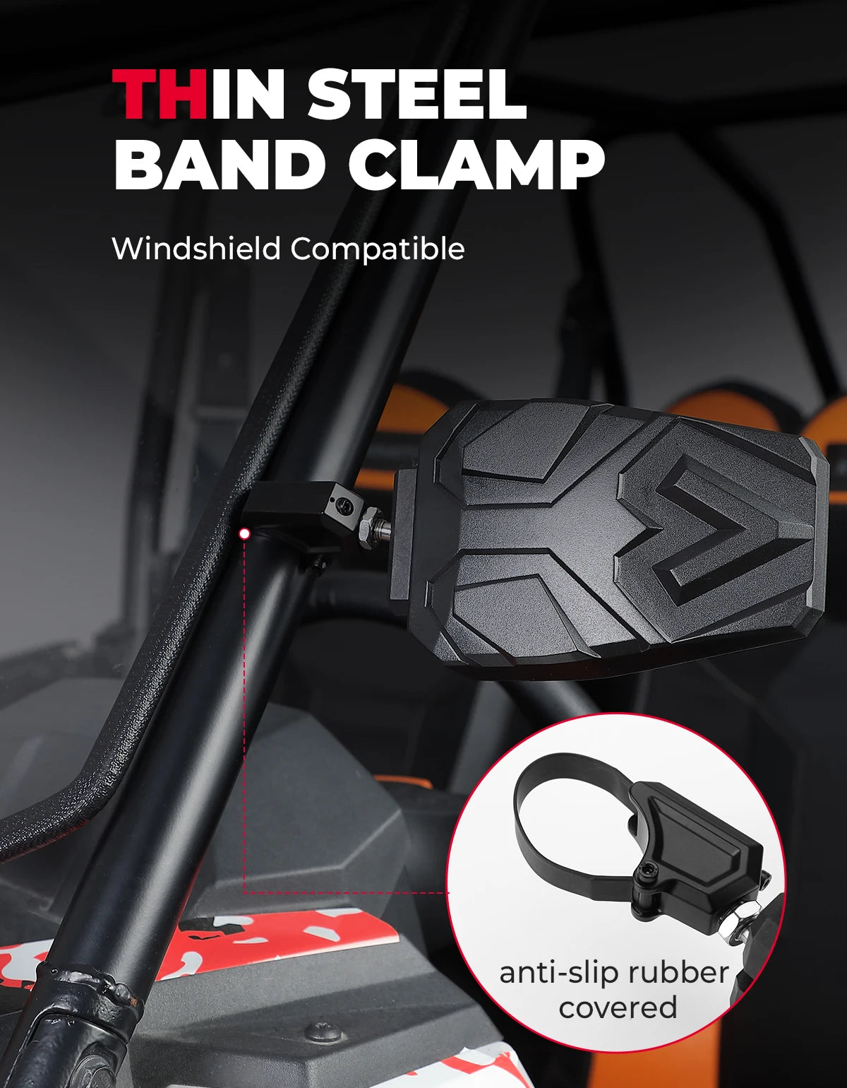 KEMIMOTO UTV Side Mirrors for Polaris RZR & CF Moto Roll Cage UTV Side Mirrors Nixie