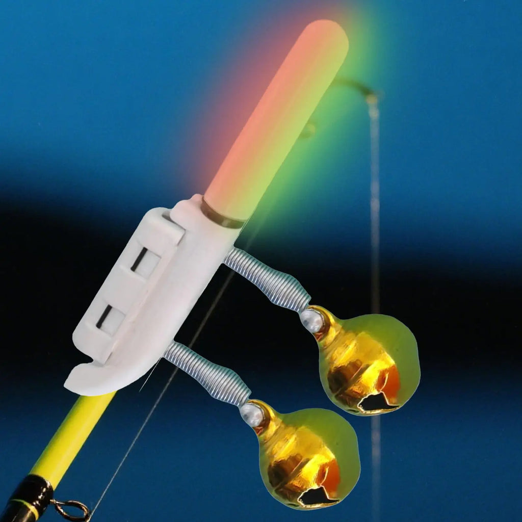 LED Fishing Rod Light Clip with Bite Bells & USB Rechargeable Fishing Bite Alarm Nixie