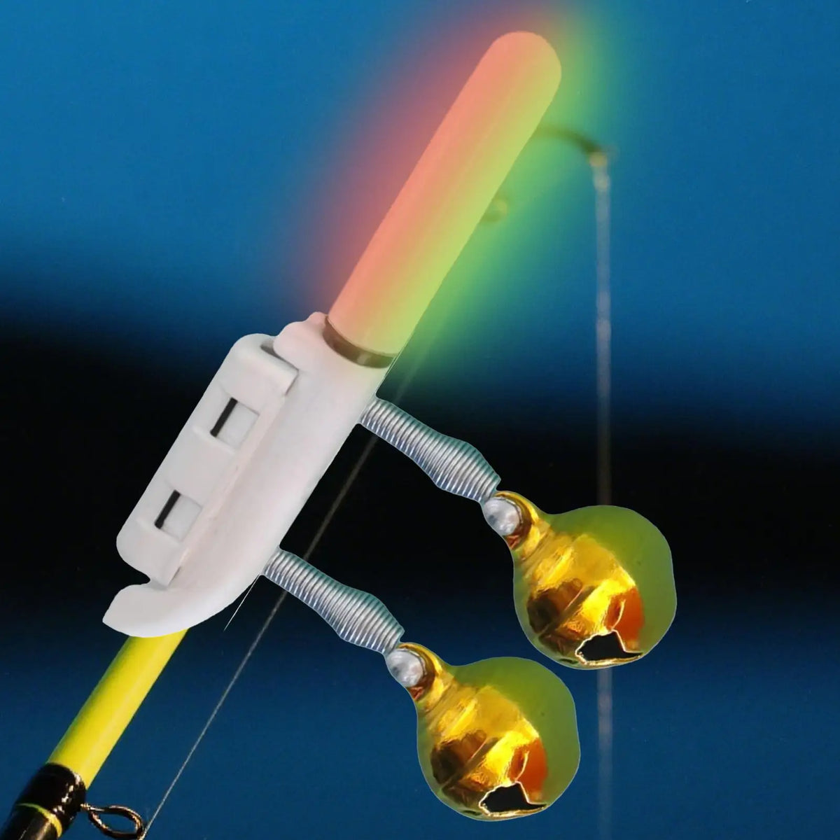 LED Fishing Rod Light Clip with Bite Bells & USB Rechargeable Fishing Bite Alarm Nixie