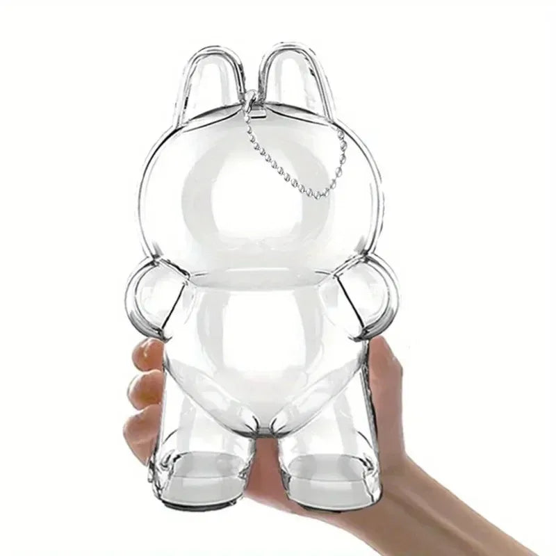 Labubu Doll Acrylic Display Case 6.3" with Keychain Doll Display Case Nixie