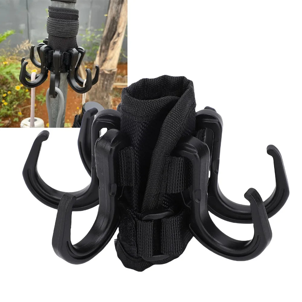 Beach Umbrella Hook with 6 Detachable Hooks | Anti-Slip Strap