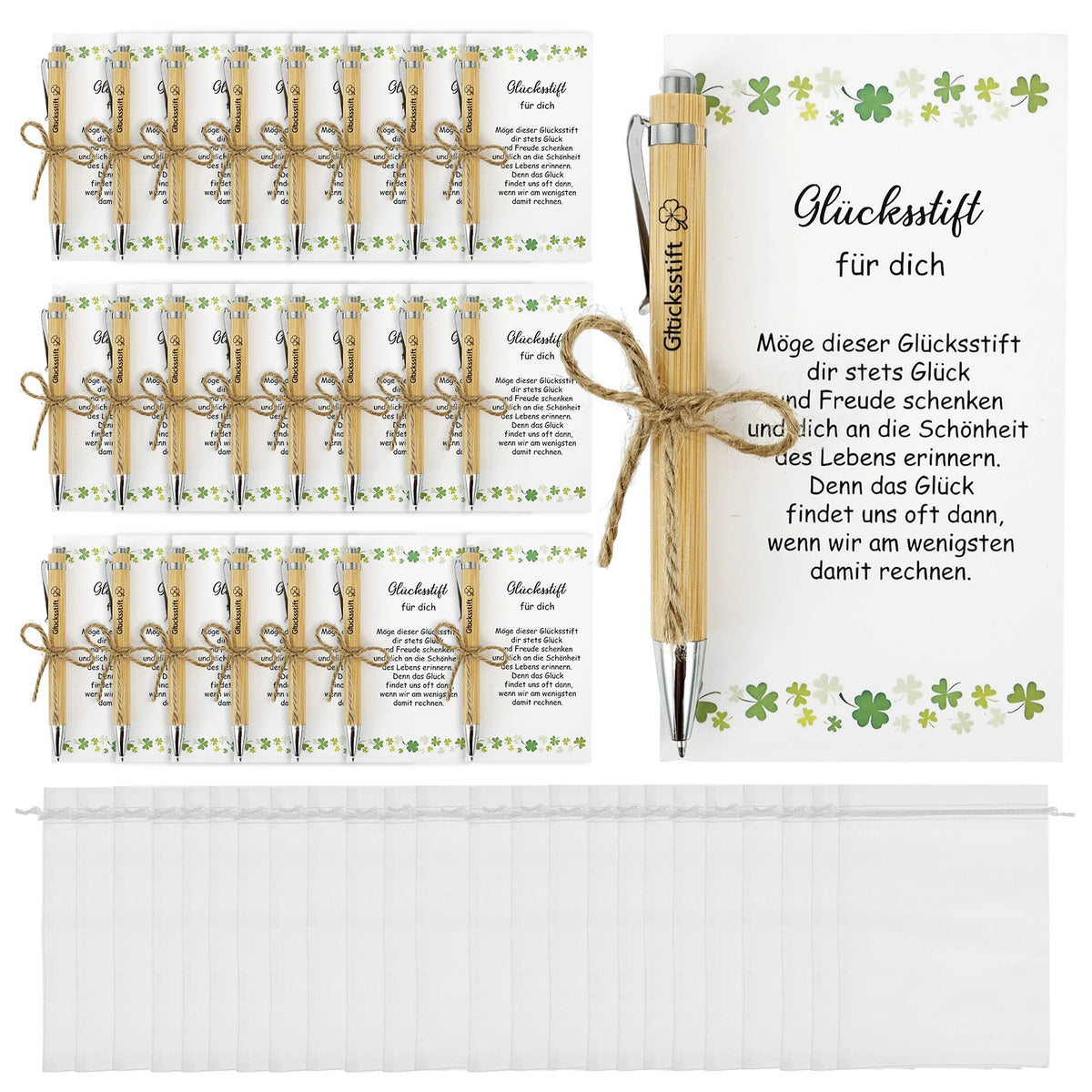 24-Piece Bamboo Ballpoint Pen Favor Kit – Wedding & Party Gift Pen Favor Gift Set Nixie