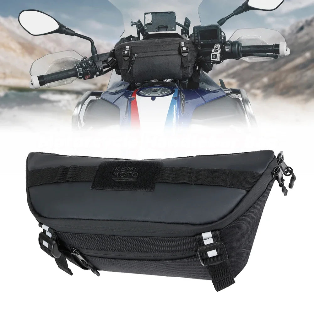 KEMIMOTO Waterproof Motorcycle Handlebar Bag – Front Fork Bag Motorcycle Handlebar Bag Nixie