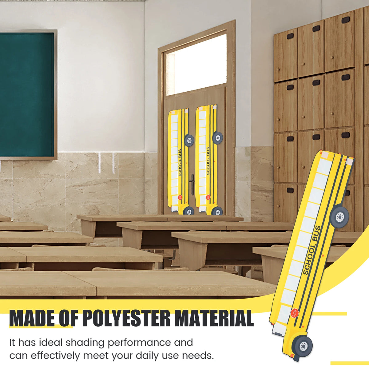 No-Drill Classroom Door Window Cover – Adhesive Curtain Shade Door Window Curtain Nixie