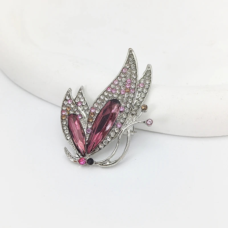 Purple Crystal Butterfly Brooch – Elegant Luxury Fashion Pin Crystal Brooch Pin Nixie