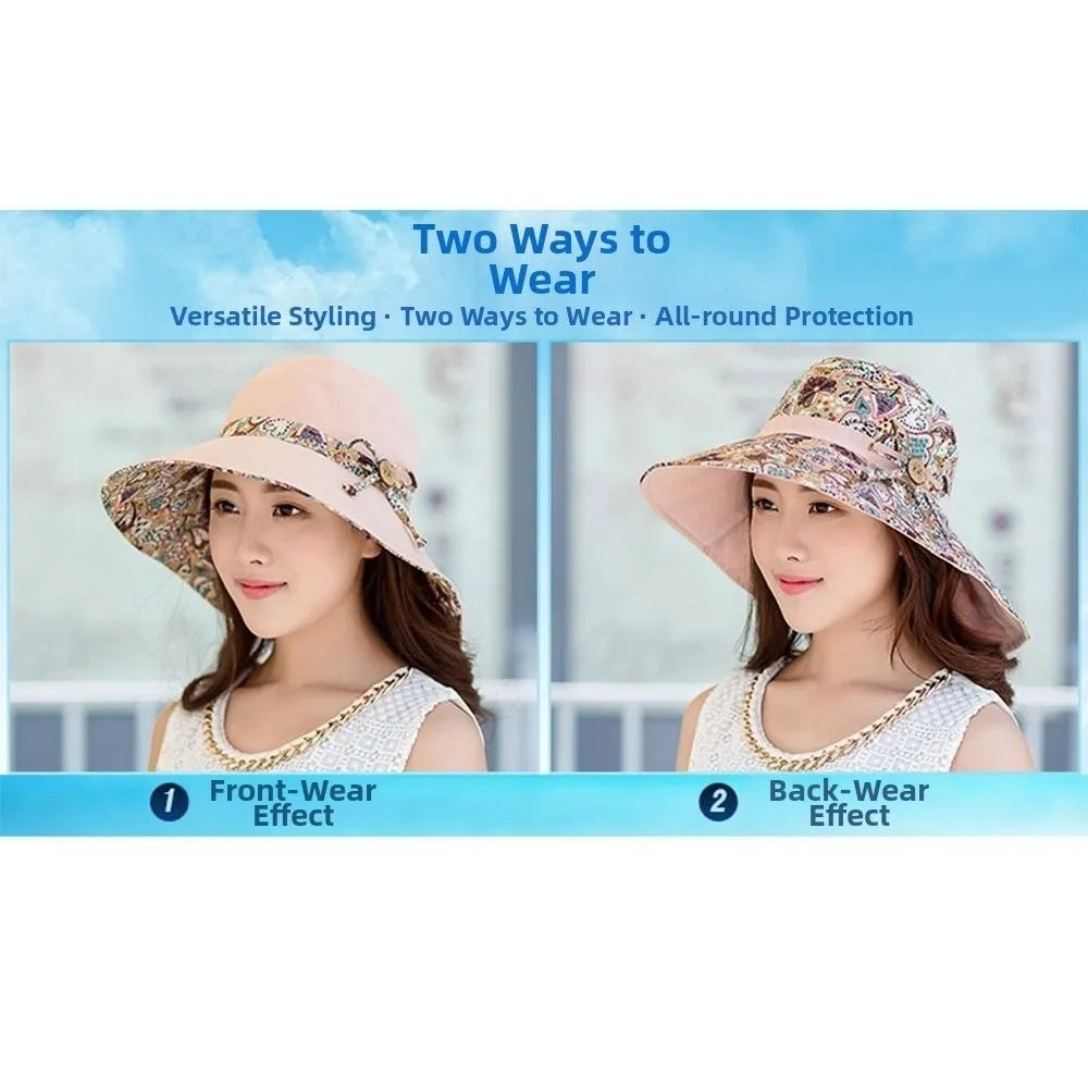Women's Reversible Bucket Hat – Foldable UV Sun Hat Women's Bucket Hat Nixie