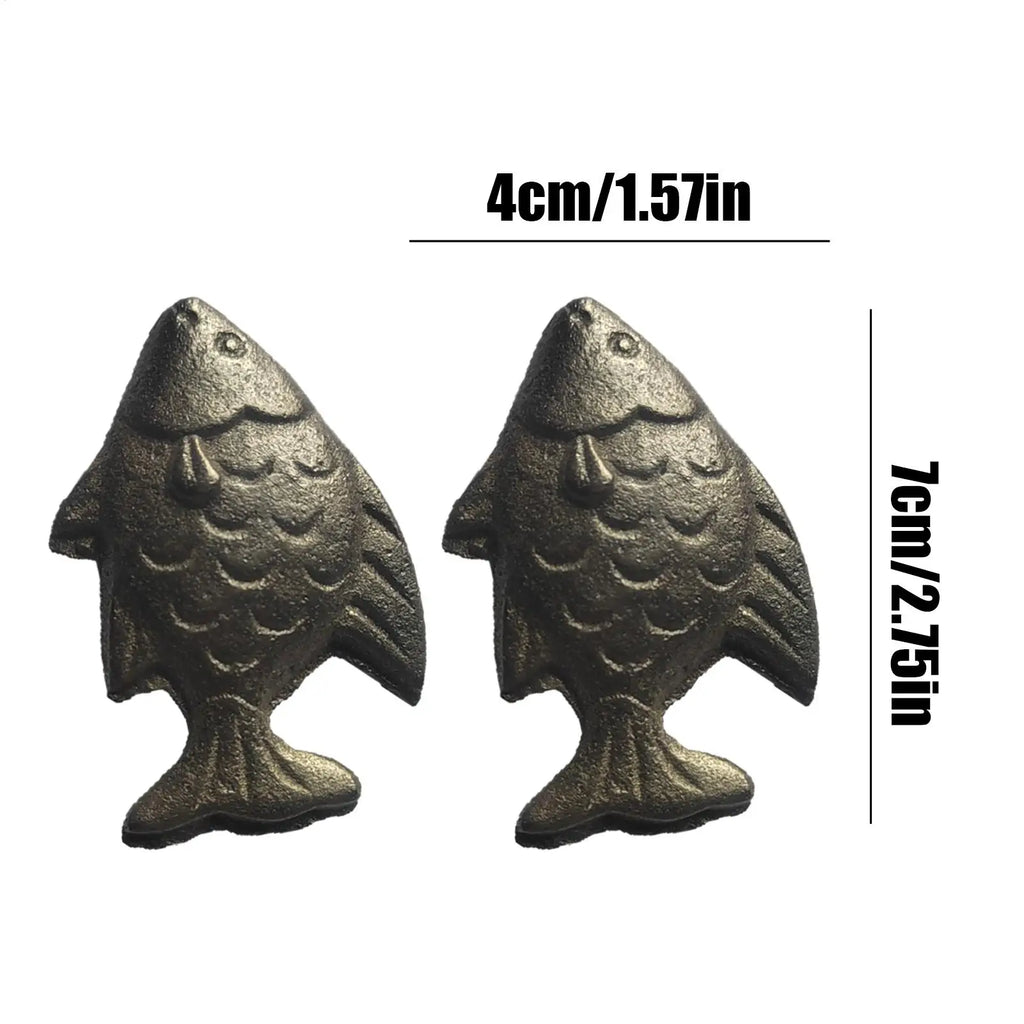 2Pcs Cast Iron Fish Cooking Tool – Natural Iron Booster Iron Cooking Tool Nixie