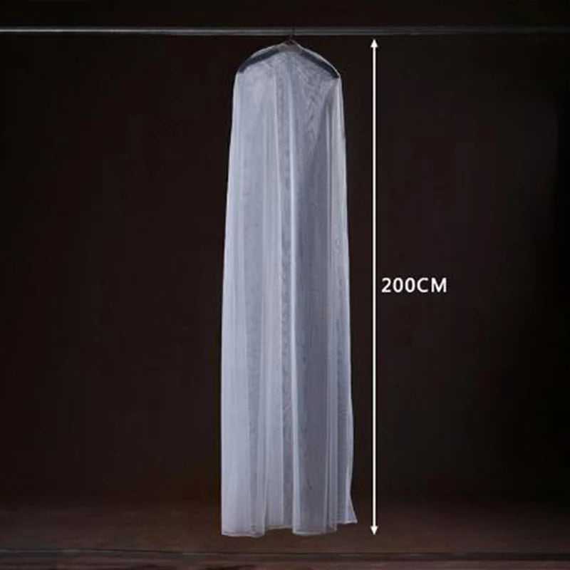 Transparent Tulle Dress Dust Cover 160/180/200cm – White Mesh