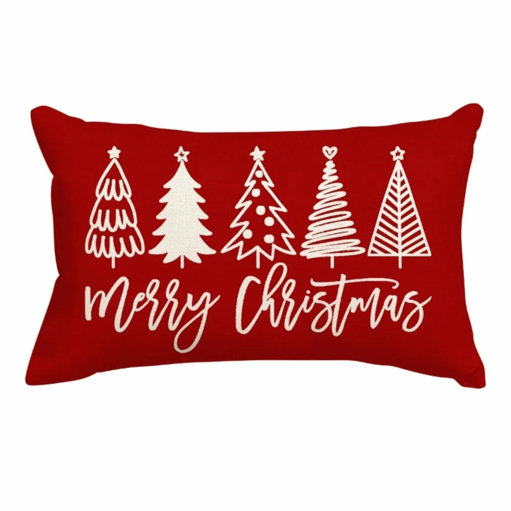Christmas Throw Pillow Cover 12x20" Rectangular Holiday Décor