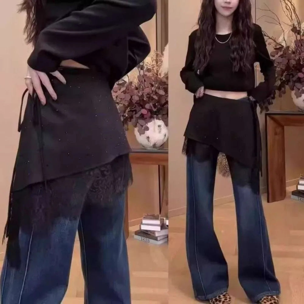 Lace Butt Curtain Skirt – Rhinestone Layered Half Skirt Layered Half Skirt Nixie