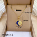Starry Sky Pendant Necklace | Gold Stainless Steel Clavicle Chain Pendant Necklace Nixie XL2606-772