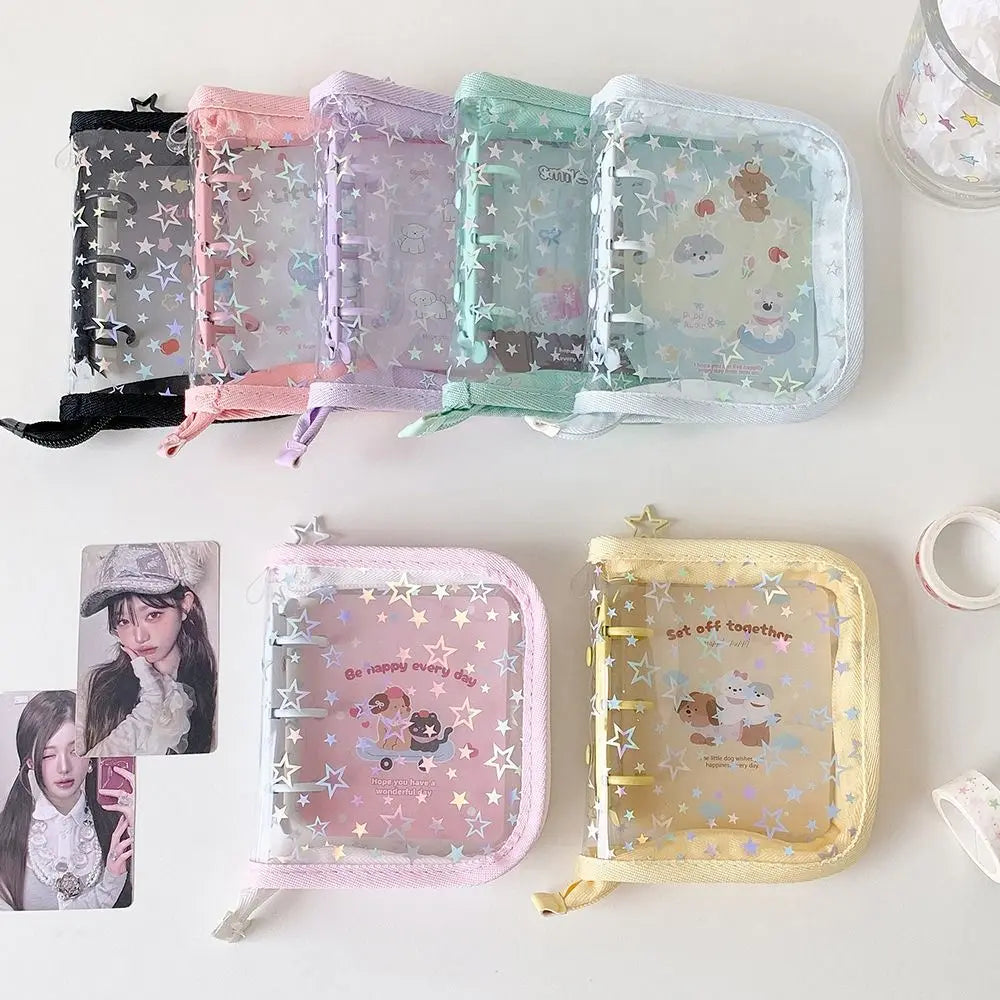 A8 Kpop Photocard Binder | Star Glitter PVC Loose-Leaf Album Photocard Binder Nixie