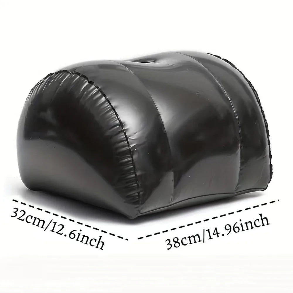 Inflatable Triangle Wedge Pillow – Portable PVC Flocking Cushion Inflatable Wedge Pillow Nixie Wedge Black