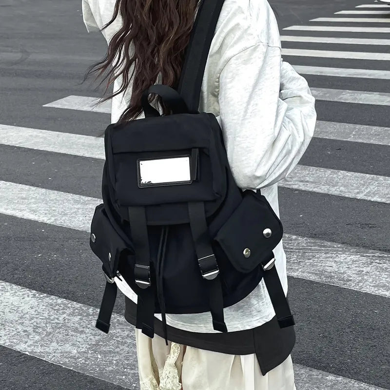 Korean Niche Multi-Pocket Nylon Fashion Backpack | Nixie Fashion Backpack Nixie