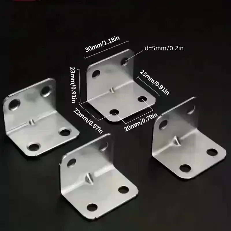 20pcs 90-Degree Angle Iron Brackets – Shelf & Furniture Support Angle Iron Bracket Nixie