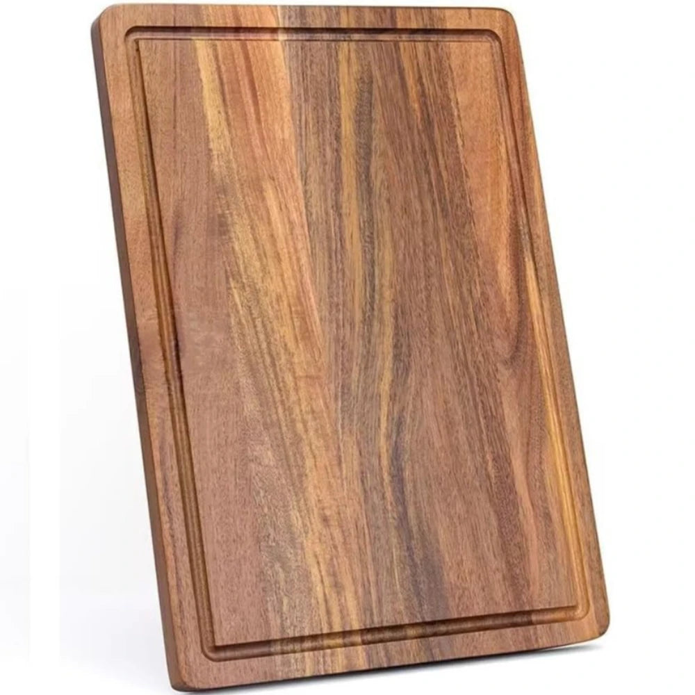 Wooden Cutting Board with Juice Grooves – Kitchen Chopping Tray Wooden Cutting Board Nixie