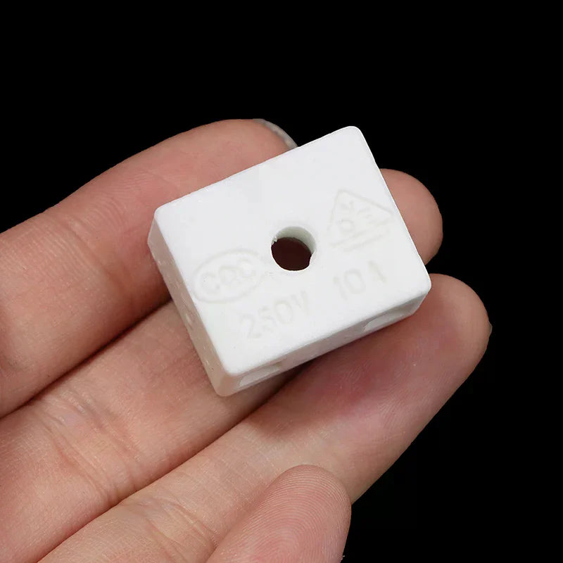 5Pcs Ceramic Wiring Terminal Block 2-Position 5-Hole 425°C Porcelain