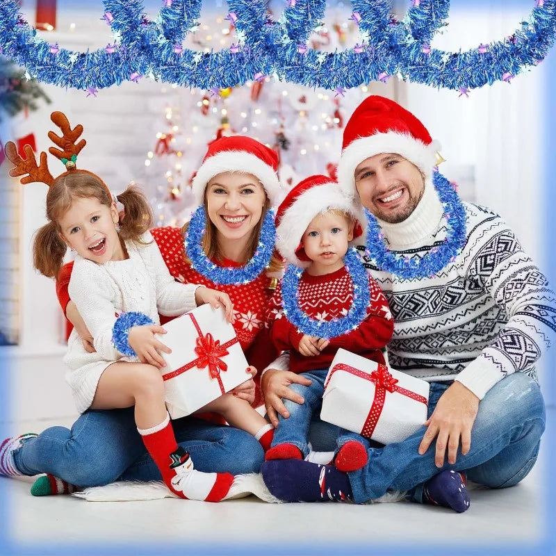 2M Blue Purple Snowflake Tinsel Garland – Christmas Party Decor Christmas Tinsel Garland Nixie
