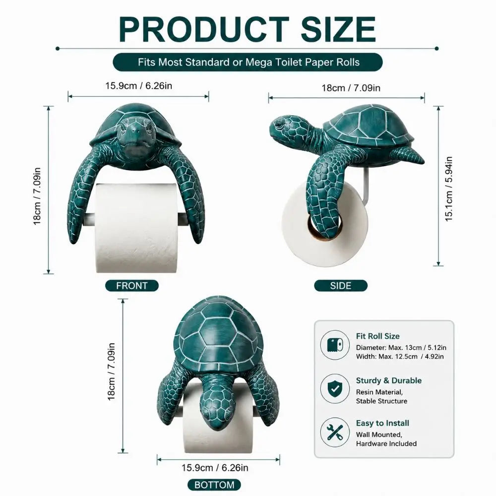 3D Printed Sea Turtle Toilet Paper Holder – Coastal Decor Toilet Paper Holder Nixie