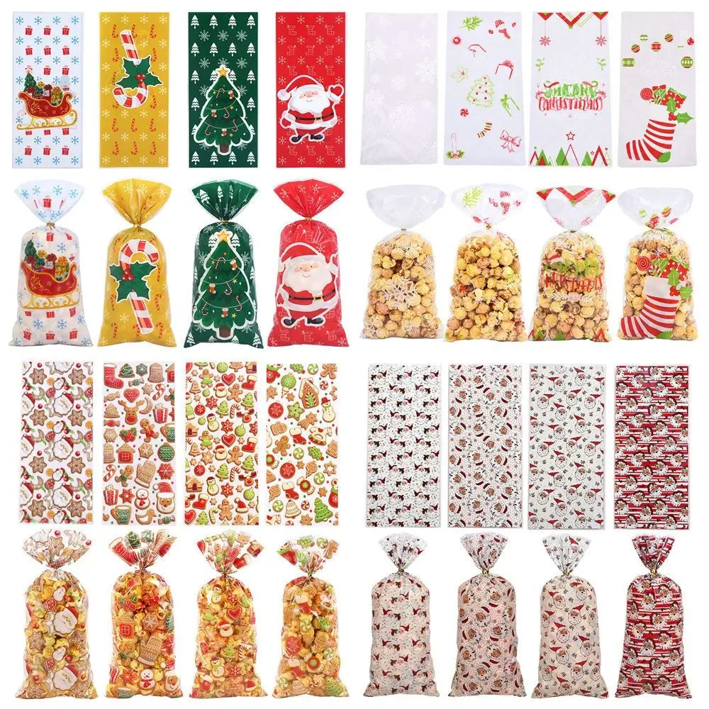 50PCS Christmas Cartoon Candy Bags – OPP Gift Packaging Bags Christmas Gift Bags Nixie
