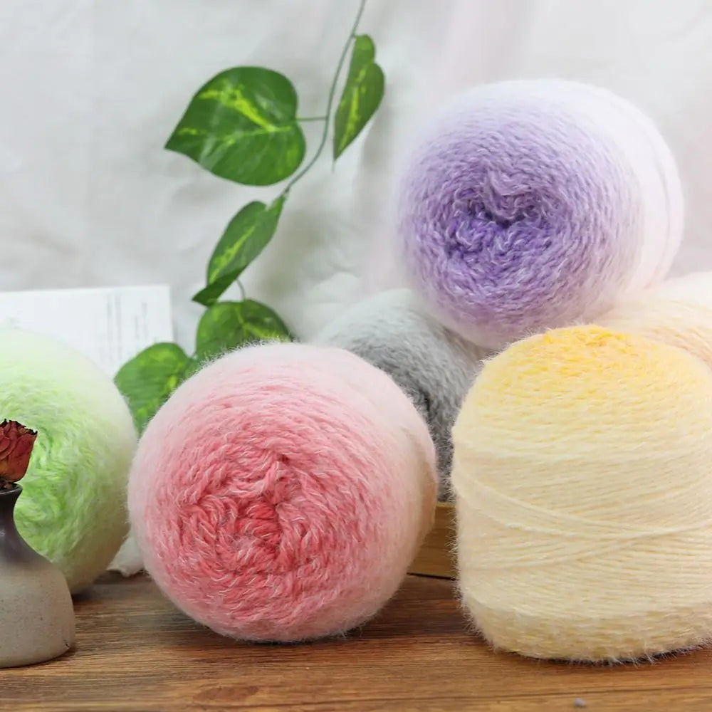 200g Gradient Fuzzy Yarn – Multicolor Crochet & Knitting Yarn Ball Crochet Knitting Yarn Nixie
