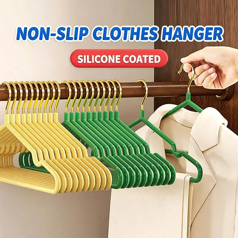 10-Pack Non-Slip Metal Clothes Hangers – PVC Coated, 40cm Clothes Hangers Nixie