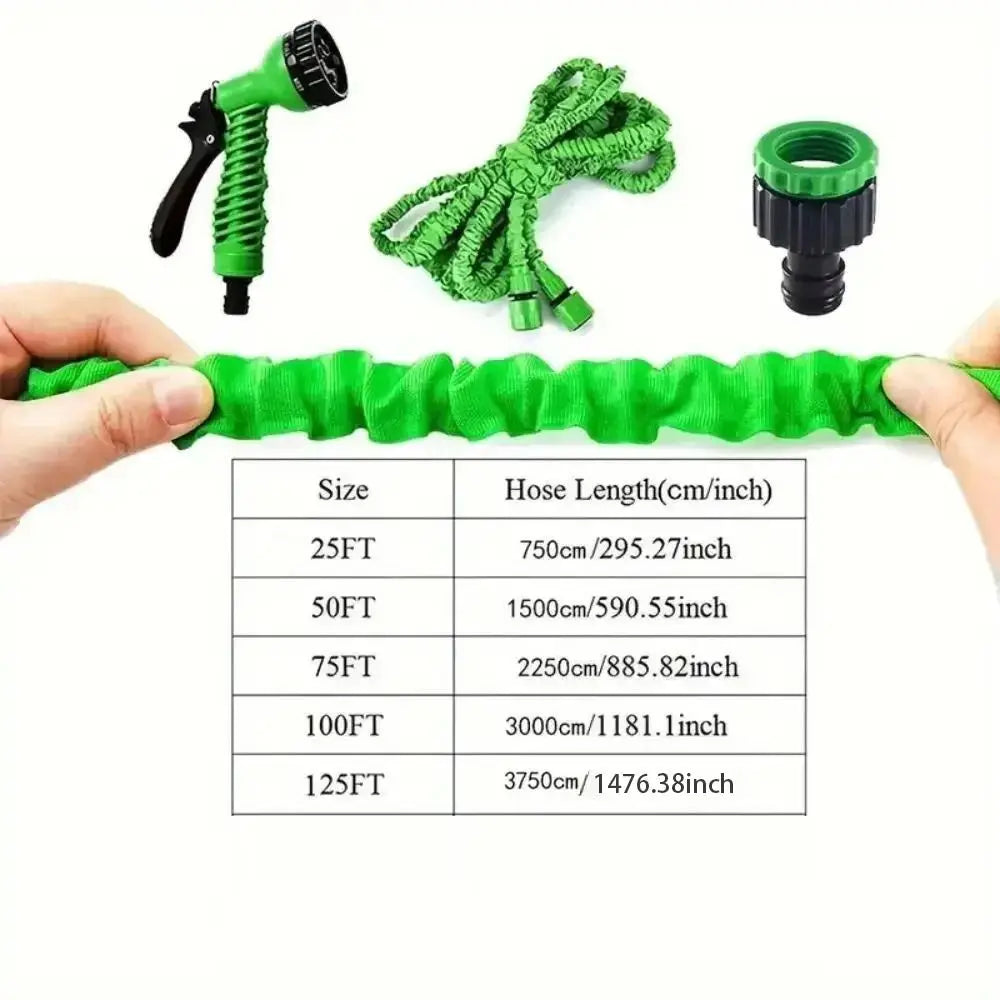 Expandable Garden Hose 25–125FT with 7-Pattern Spray Nozzle