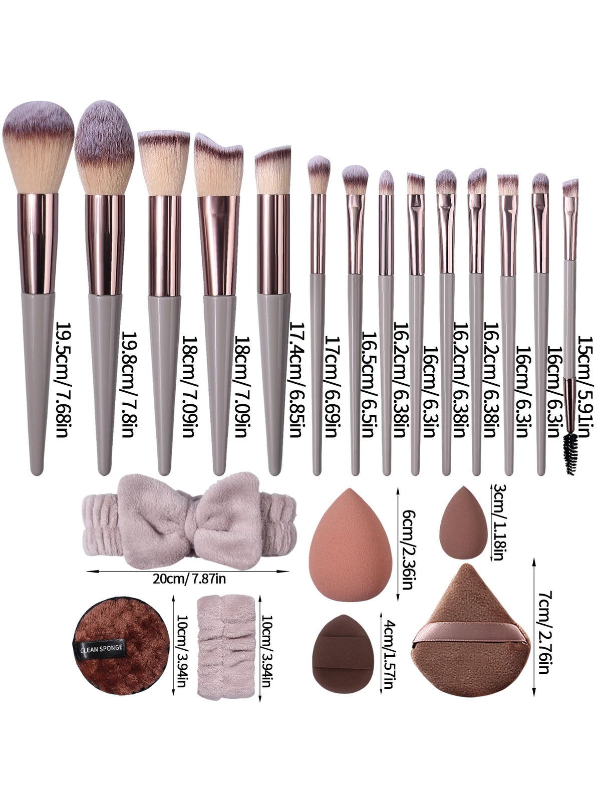 34-Piece Makeup Brush Set with Beauty Egg & Powder Puffs Makeup Brush Set Nixie