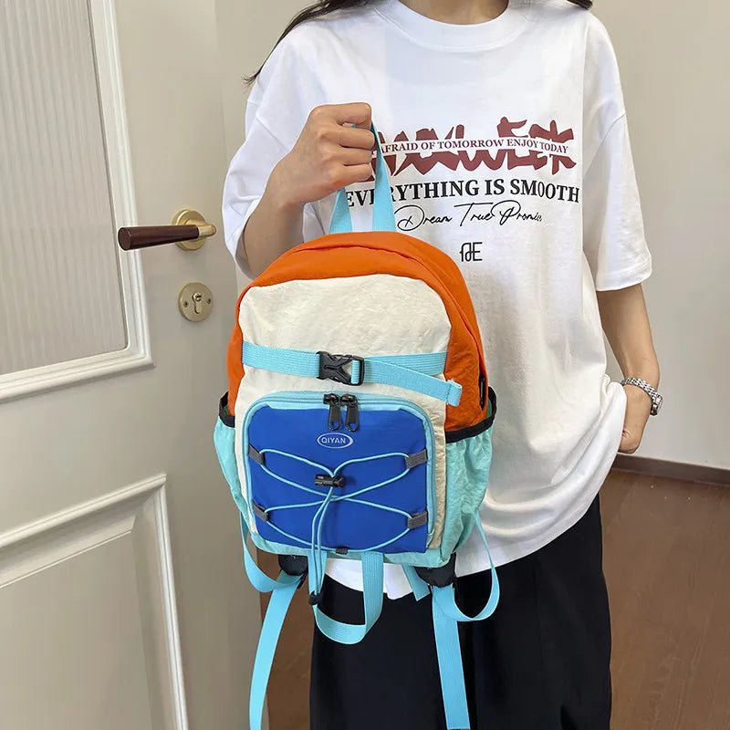 Dopamine Color-Block Backpack – Lightweight Waterproof Nylon Waterproof Backpack Nixie