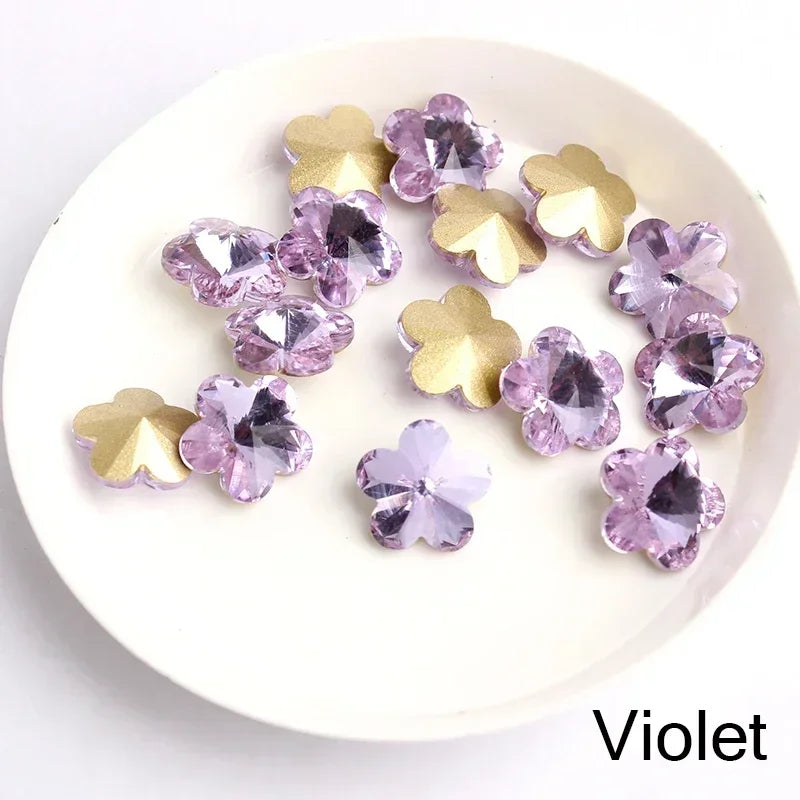 8mm 3D Flower Nail Rhinestones Crystal Gems Nail Art Charms 10Pcs Nail Art Rhinestones Nixie