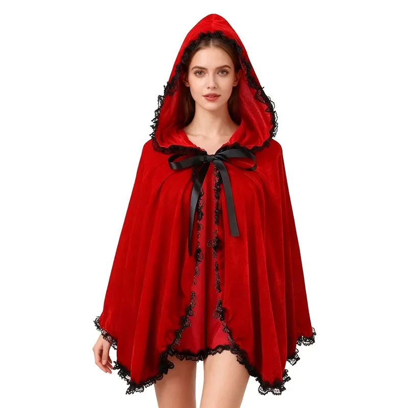 Red Hooded Adult Halloween Costume Ghost Robe – Unisex Halloween Costume Robe Nixie