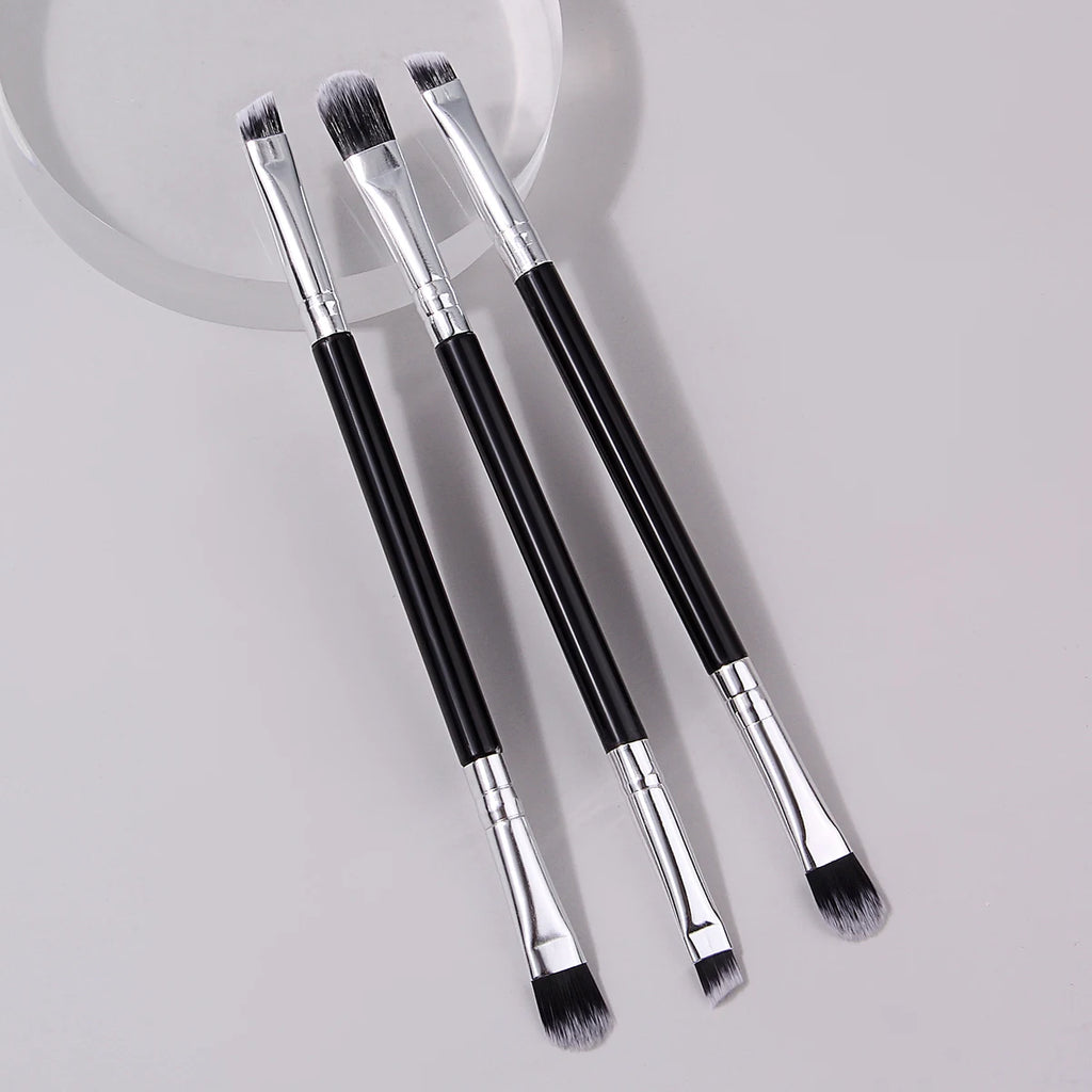 3-Piece Dual-Ended Makeup Brush Set – Eye & Concealer Kit Makeup Brush Set Nixie Default Title