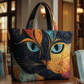 Cat Print Cotton Tote Bag – 3D Pattern Vintage Travel Handbag Cotton Tote Bag Nixie G