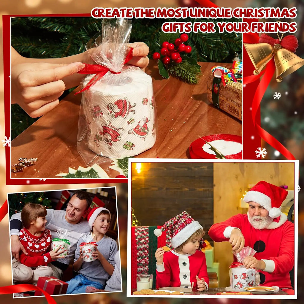11PCS Santa Claus Toilet Paper Roll Set – Funny Christmas Gag Gift Novelty Toilet Paper Nixie