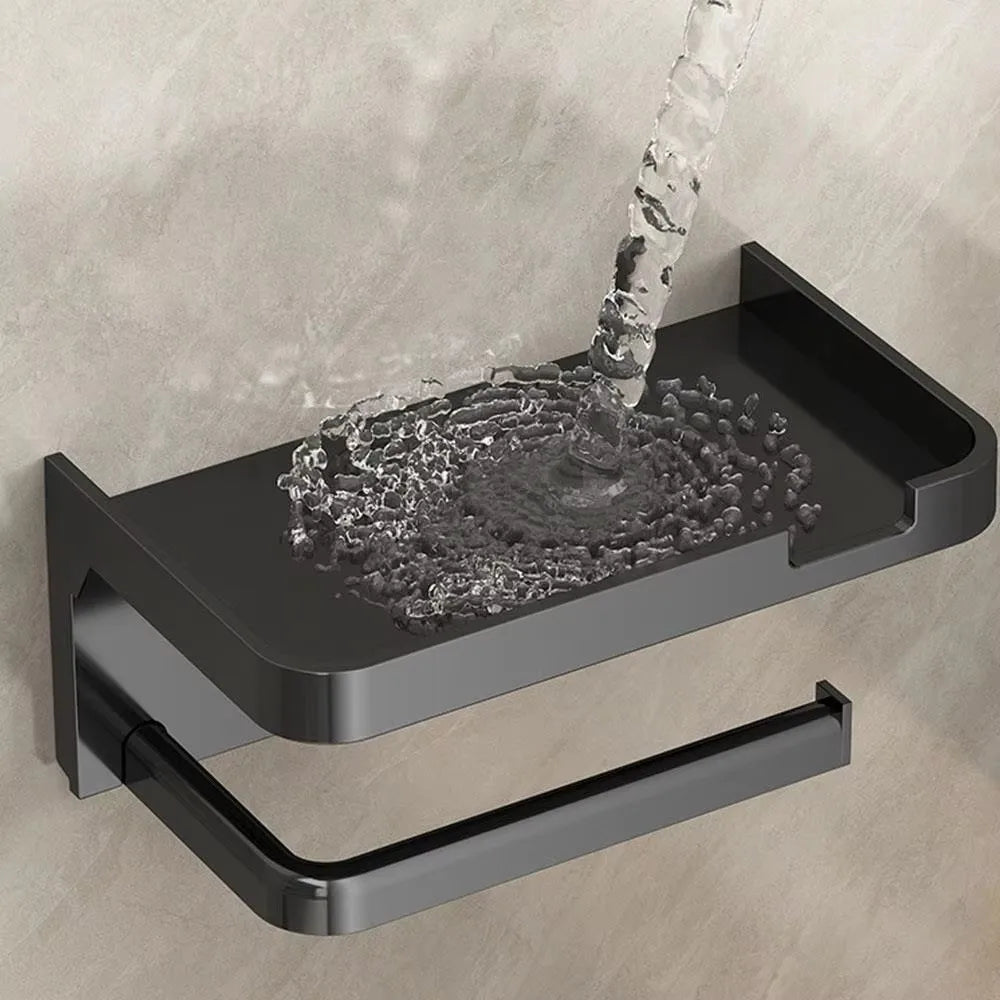 No-Drill Wall Mounted Toilet Paper Holder with Shelf Toilet Paper Holder Nixie