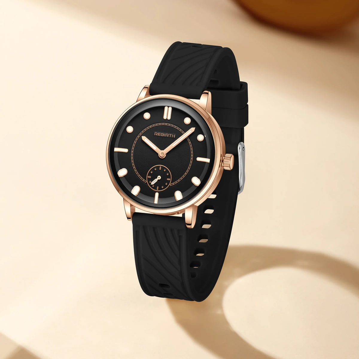 REBIRTH Cute Silicone Strap Quartz Watch – Minimalist Style Silicone Strap Watch Nixie