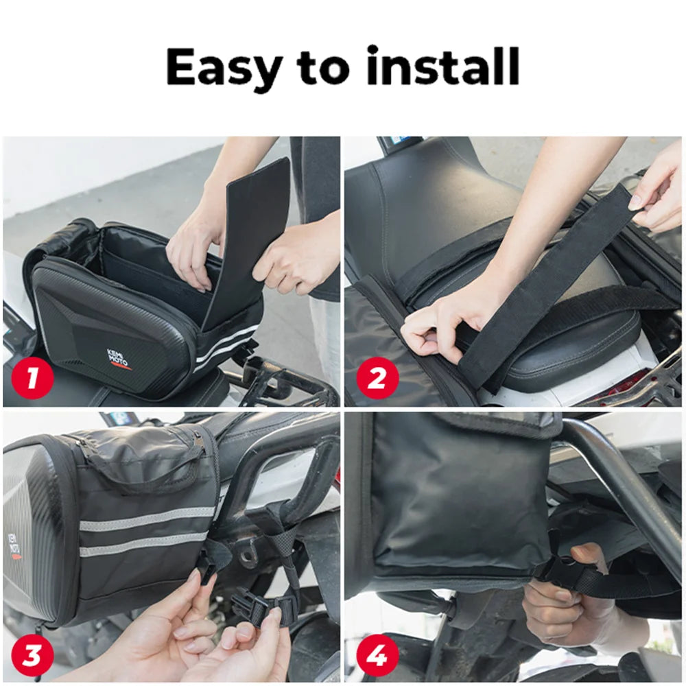 KEMITOUR Universal Motorcycle Saddle Bags | EVA Hard Shell 20-30L Motorcycle Saddle Bags Nixie
